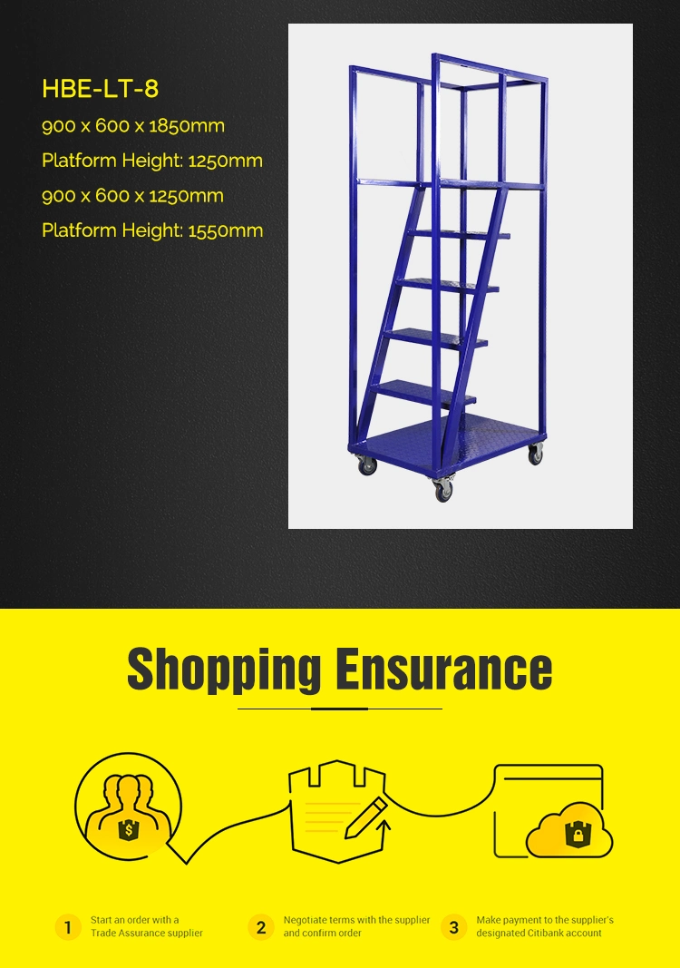 Supermarket and Warehouse Step Ladder Cart