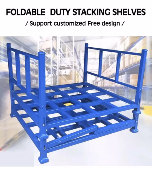 Shade Fabric Roll Shelf Folding Stacking Cage Pallet Racks with Iron Metal Sheet