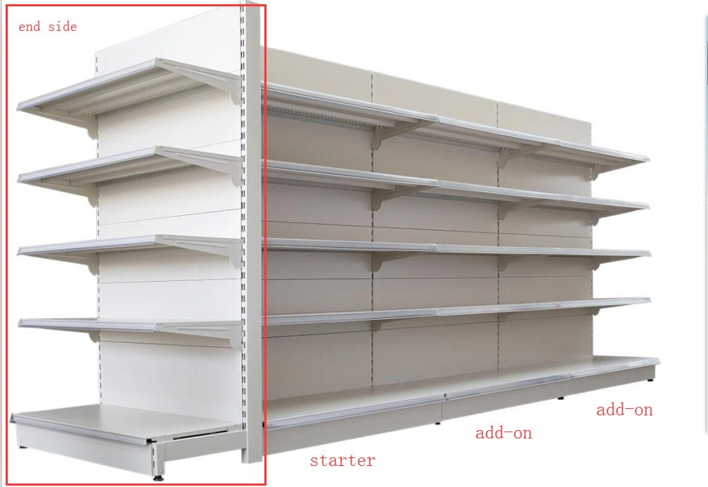 Store Gondola Shelving Metal Storage Rack Shop Display Equipment Island Supermarket Shelf