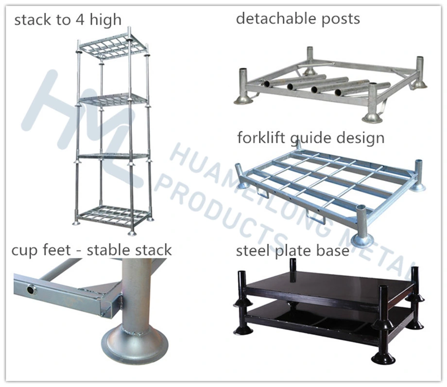 Warehouse Galvanized Folding Stacking Metal Steel Storage Pallet Racking