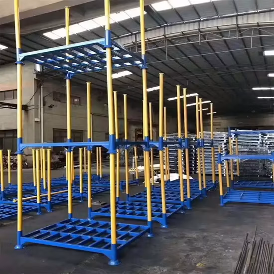 Shade Fabric Roll Shelf Folding Stacking Cage Pallet Racks with Iron Metal Sheet