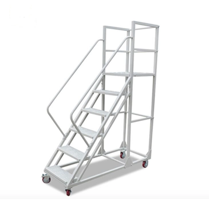 Warehouse Mobile Rolling Ladder Cart