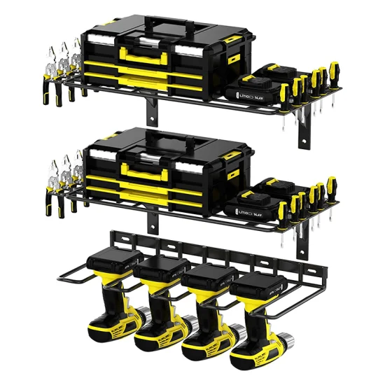 3-lagiges, stark tragendes, wandmontiertes Elektrowerkzeug-Organizer-Halter-Display-Rack mit großer Kapazität zum Aufhängen